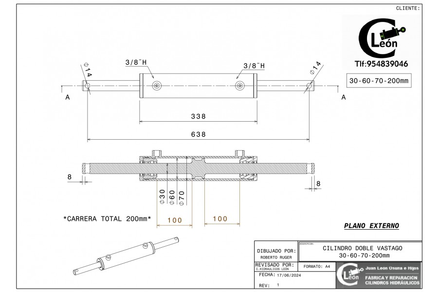D/E 30-60/70-200 Doble vástago
