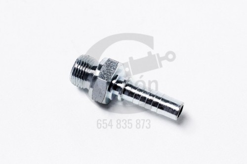 Racor prensar macho fijo 1/4 para manguera 1/4 BSP